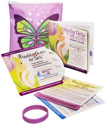 my first period kit and dvd - Healthy Chats for Tweens and Moms