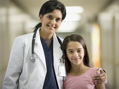 female pediatrician with girl